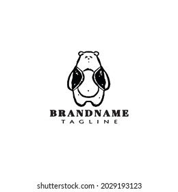 Logo-Design-Vorlage mit Bärenkarte Schwarz, moderne einzelne Vektorgrafik