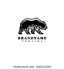 bear cartoon logo icon design template modern isolated vector illustration