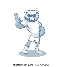 Bear cartoon mascot design with modern illustration concept style for sport team