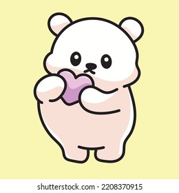 Bear Cartoon Mascot Vector Funny Happiness Lovers Love Cute