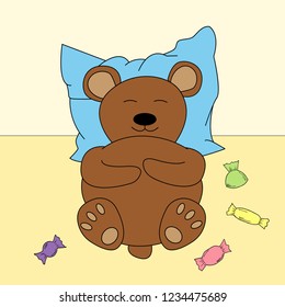 Bear in cartoon style. Cute vector illustration