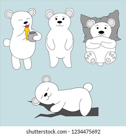 Bear in cartoon style. Cute vector illustration