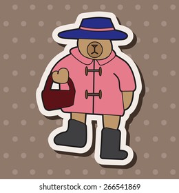 bear cartoon theme elements vector,eps