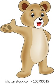 Bear cartoon waving