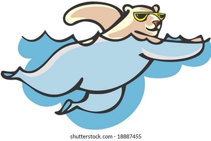 polar bear swimming clip art