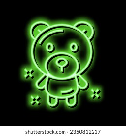 bear character balloon neon light sign vector. bear character balloon illustration