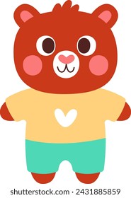 Personaje Del Oso En La Ilustración Del Vector Del Traje