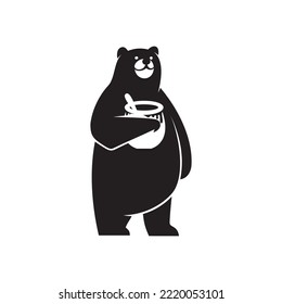 Bear character with honey jar