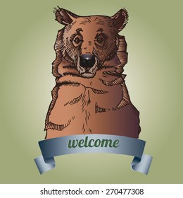 Bear character image design for postcards, illustration,  decoration, logo and other design needs. 