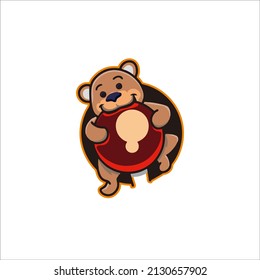 diseño de logotipo de personaje de oso para tu mascota