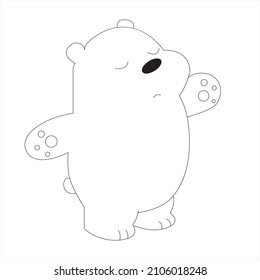 Carácter de oso de pie y mediador