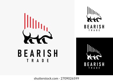 Oso y gráfico para el diseño bajista del icono del símbolo del logotipo