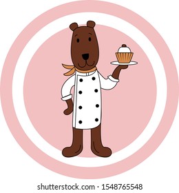 The bear chef with cake