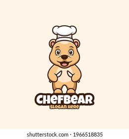 Bear Chef Cartoon Logo Creative Illustration