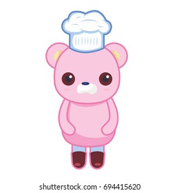 bear chef character design styles, vector illustration