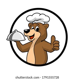 bear chef logo mascot vector