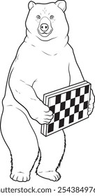 Urso Xadrez Xadrez Animal Vetor Ilustração de Arte Gráfica