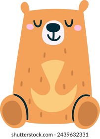 Bear Child Sitting Vector Illustration