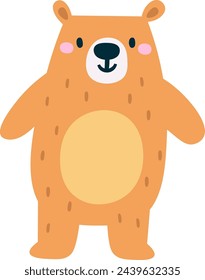 Bear Child Standing Vector Illustration