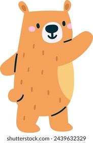 Bear Child Walking Vector Illustration