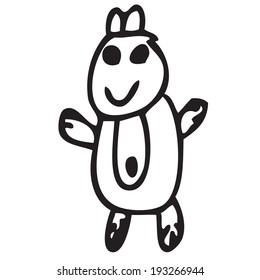 Bear childish drawing doodle