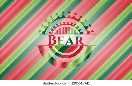Bear christmas badge background.