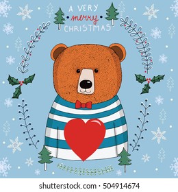 Bear Christmas card
