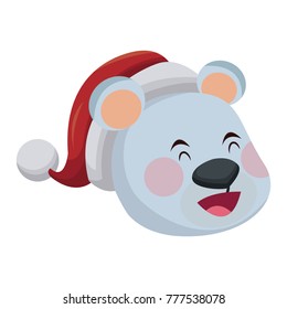 Bear christmas head cartoon