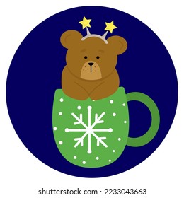 bear christmas mug, christmas cup