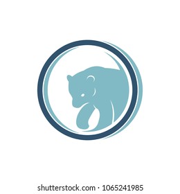 Bear in Circle Abstract Logo Symbol