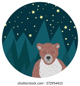 Bear in circle frame