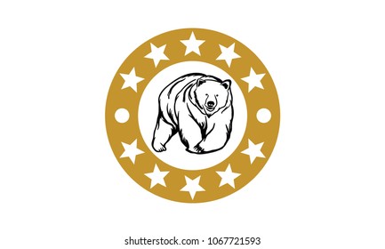 Bear Circle Stars Logo