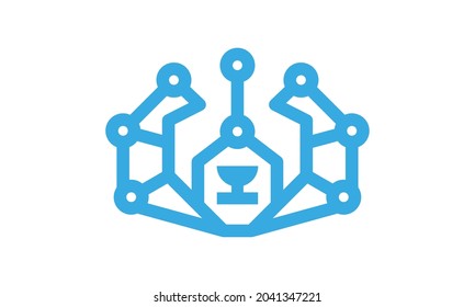 Bear Circuit Line Logo Design
