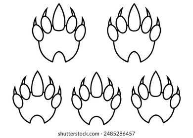 Bear Claw Line Art Elegant Minimalist Wildlife Design Illustration