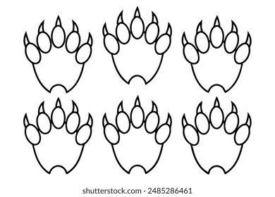 Bear Claw Line Art Intricate Claw Pattern Artwork Design