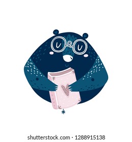 Bear clip art Vector forest animal Cute illustration for kids printable art or greeting card
