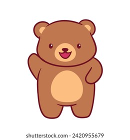 Bear Clipart, Cute Animal Set. cute bear illustration vector image. perfect for Stickers, Prints for Clothing, Coloring Pages.