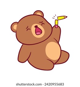Bear Clipart, Cute Animal Set. cute bear illustration vector image. perfect for Stickers, Prints for Clothing, Coloring Pages.