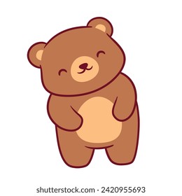 Bear Clipart, Cute Animal Set. cute bear illustration vector image. perfect for Stickers, Prints for Clothing, Coloring Pages.