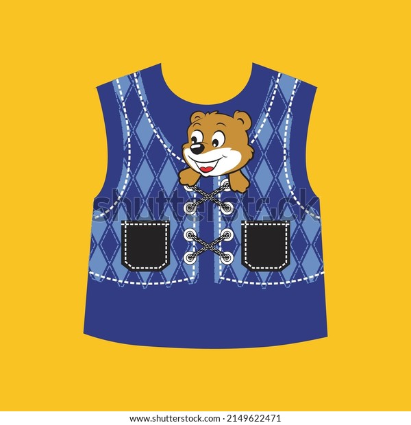  bear and clothes design cartoon vector
illustration for t shirt