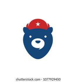 Bear Coach creative logo mascot icon illustration