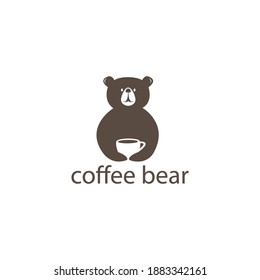 bear coffee logo creative abstract vector design illustration