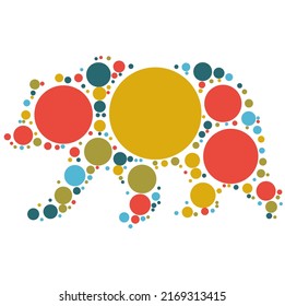 textura del vector de punto de color de oso