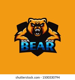 bear color logo design vector 