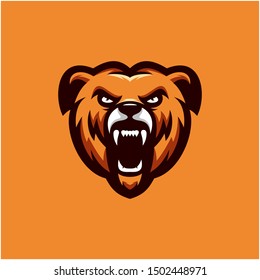 bear color logo design vector 