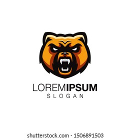 bear color logo design vector 