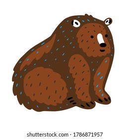Bear. Color vector illustration in the flat style.