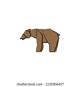 bear colored origami style icon. Element of animals icon. Made of paper in origami technique vector Illustration bear icon can be used for web and mobile on white background