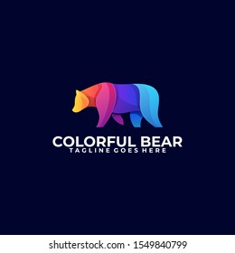 Bear Colorful Concept Designs Illustration Vector Template. Suitable for Creative Industry, Multimedia, entertainment, Educations, Shop, and any related business.