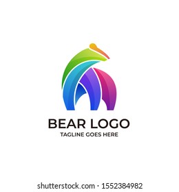 Bear Colorful Concept Designs Illustration Vector Template. Suitable for Creative Industry, Multimedia, entertainment, Educations, Shop, and any related business.